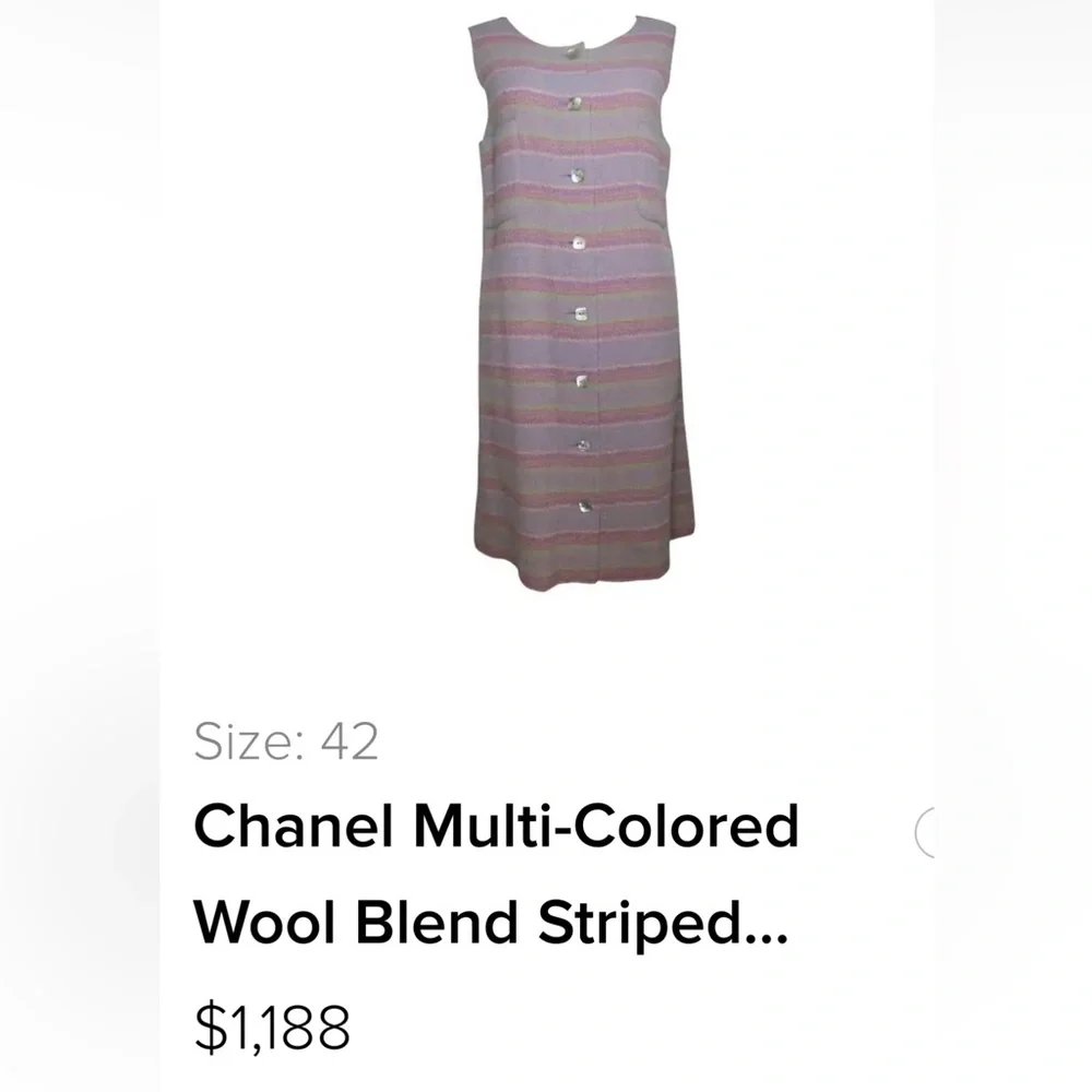 Vintage 90s Authentic Chanel tweed pink dress in pastel colors posh girl preppy